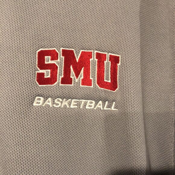 Adidas SMU Mustangs XL Basketball Pullover Jacket Gray Red Men's Quarter-Zip - Picture 2 of 11